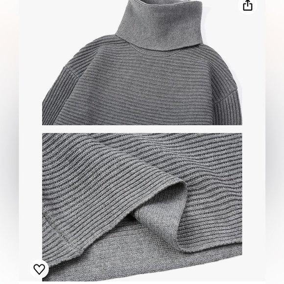 14. Loveimgs Outfits Ribbed Knit Long Sleeve Turtleneck Midi Pencil Skirt Set - Picture 2 of 16